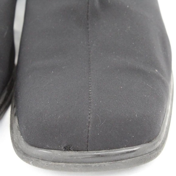 Aquatalia Size 10 Elastic Leather Mid Calf Boots Back Zip Square Split Toe - Picture 3 of 12